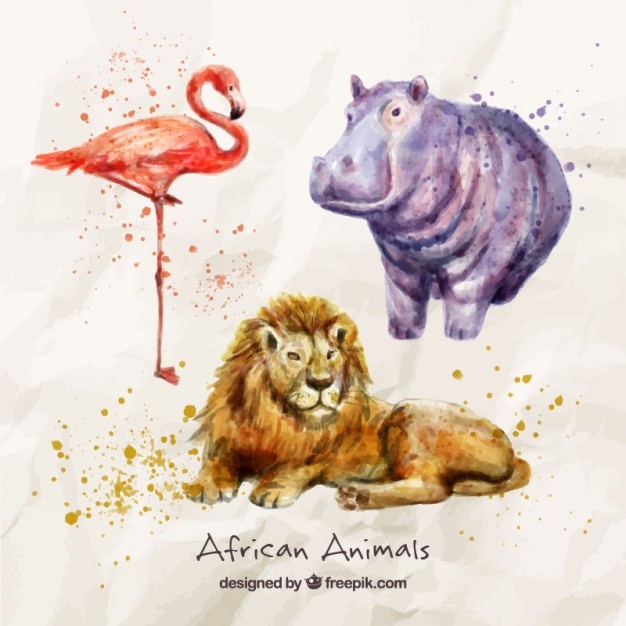 Free Vector hand painted wild animals