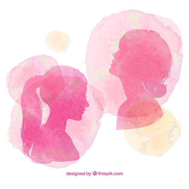 Free Vector hand painted women silhouettes