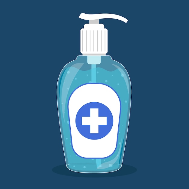 Hand sanitizer bottle washing gel flat design