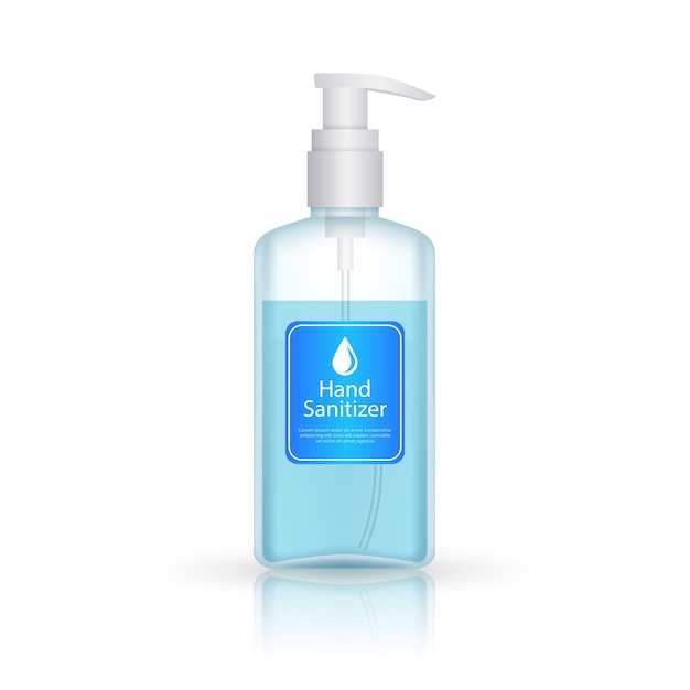 Hand sanitizer bottle with pump realistic style