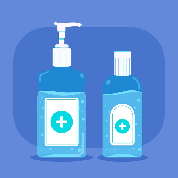 Hand sanitizer in flat design