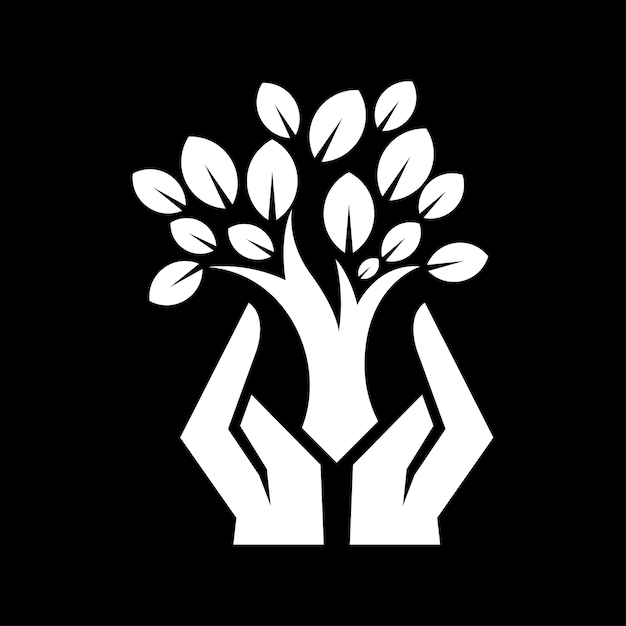 Hand tree logo design