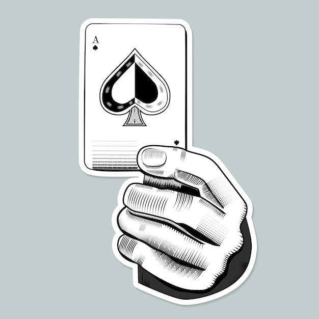 Free vector hand vector with spade ace poker card