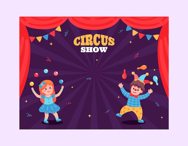 Free Vector hand vertical circus show photocall