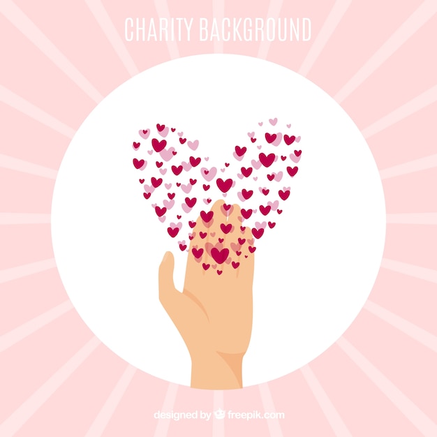 Free vector hand with hearts cute background