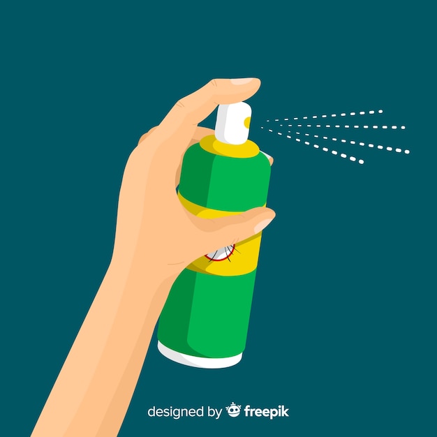 Free Vector hand with mosquito spray