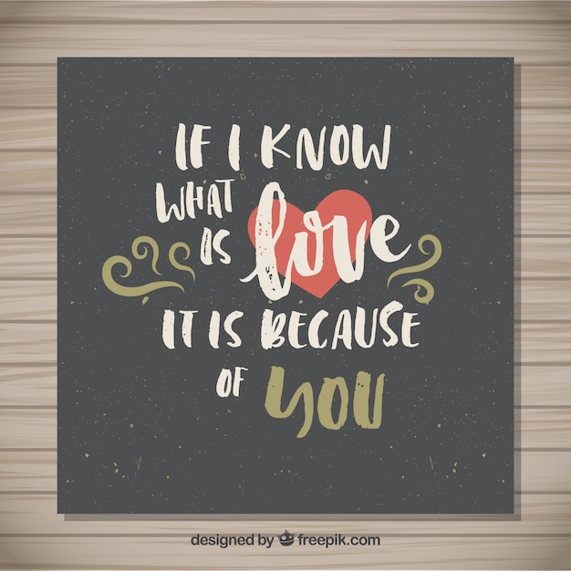 Free Vector hand written loving quote