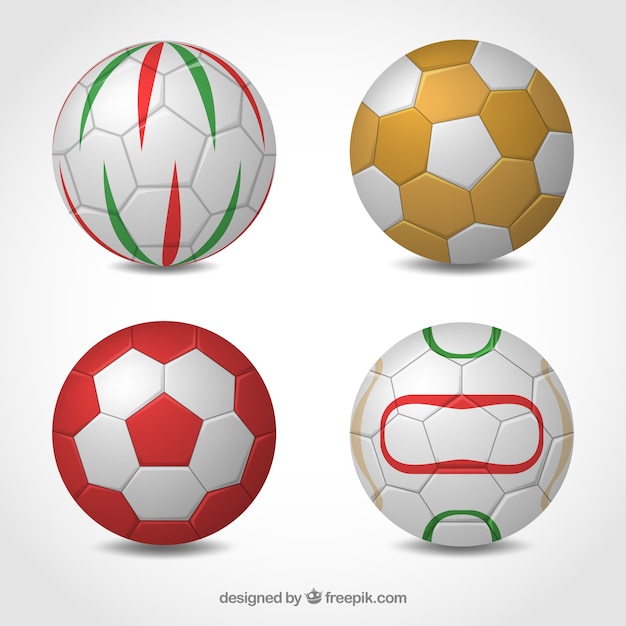 Free Vector handball balls collection in realistic style