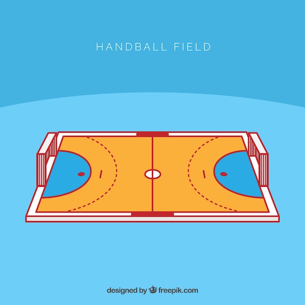 Free vector handball field with perspective