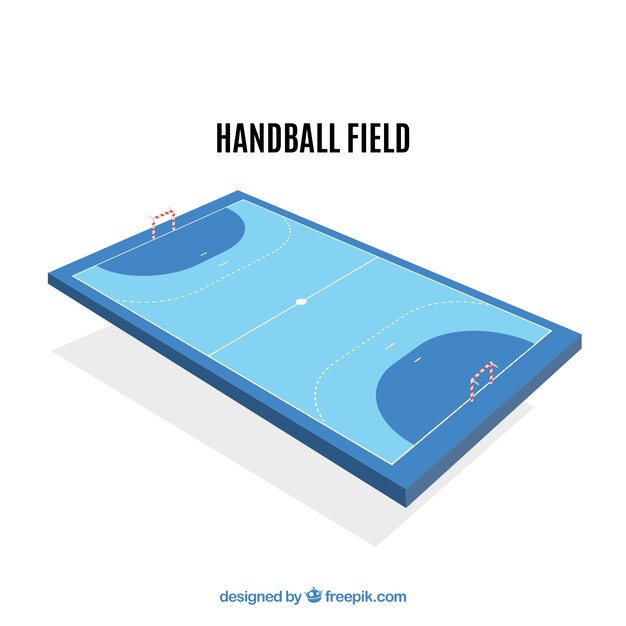 Handball field with perspective