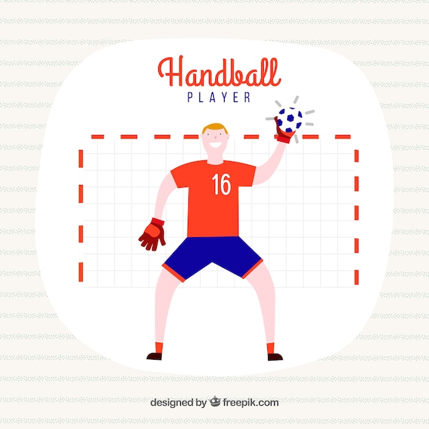 Free Vector handball player in flat style