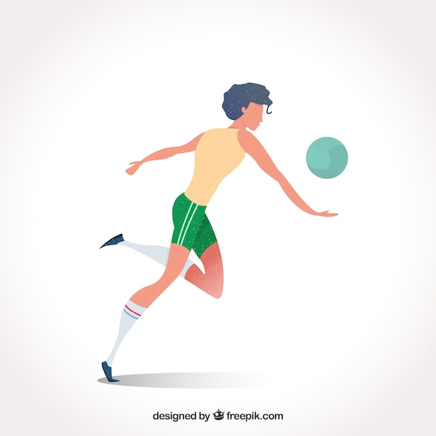 Handball player in hand drawn style