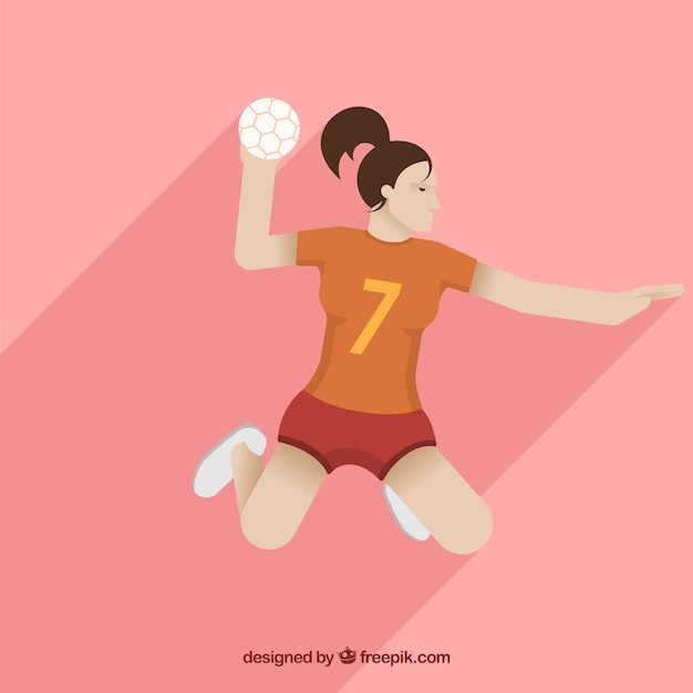 Free Vector handball player in hand drawn style