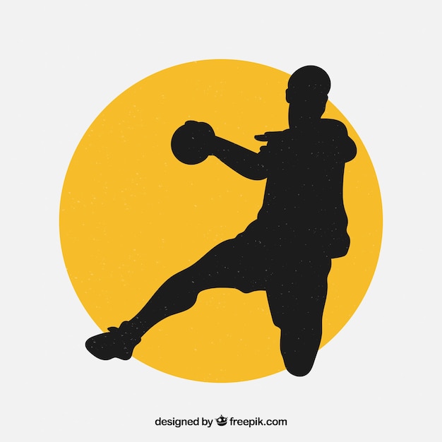 Free Vector handball player silhouette