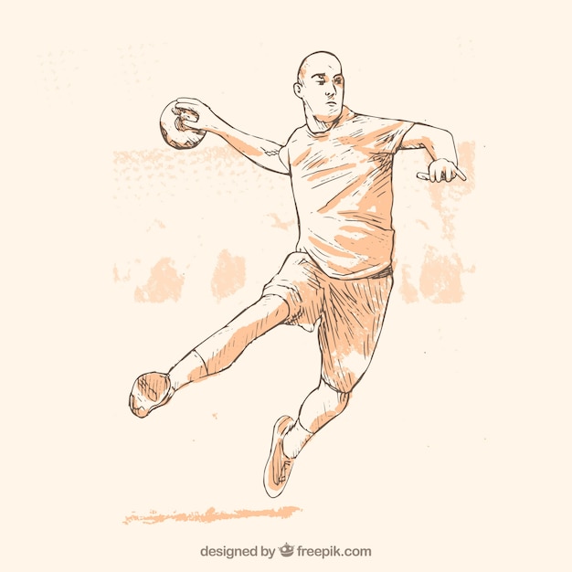 Handball player with sketchy style