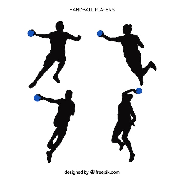 Free Vector handball players silhouette 