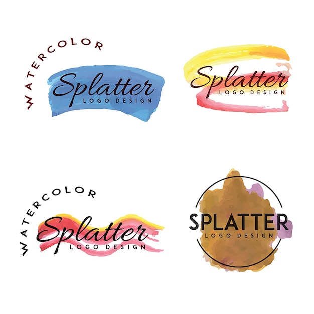 Handdrawn Watercolor Splatter logos