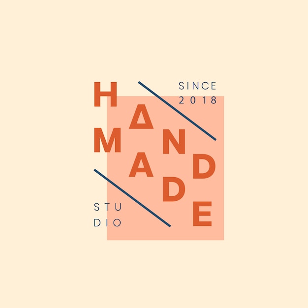 Handmade crafts logo badge design