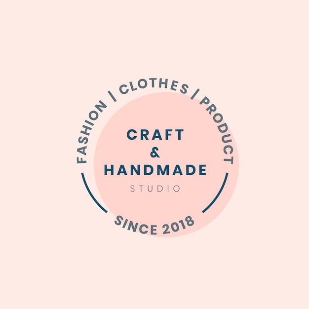 Handmade crafts logo badge design