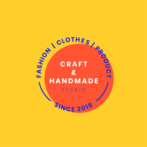 Free Vector handmade crafts logo badge design