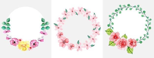 Handmade Watercolor Floral Wreath set