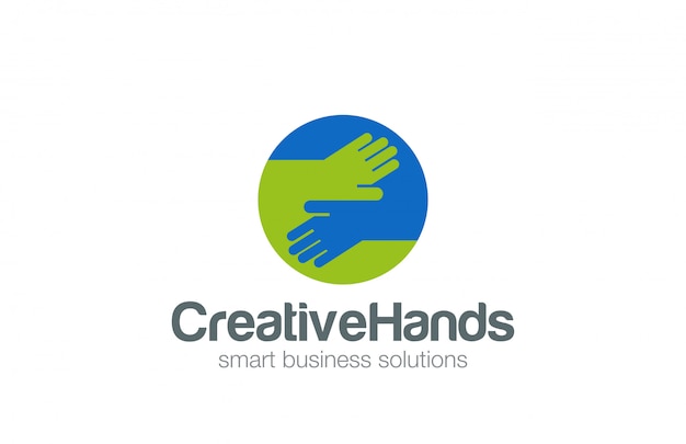 Hands in circle Logo flat icon.