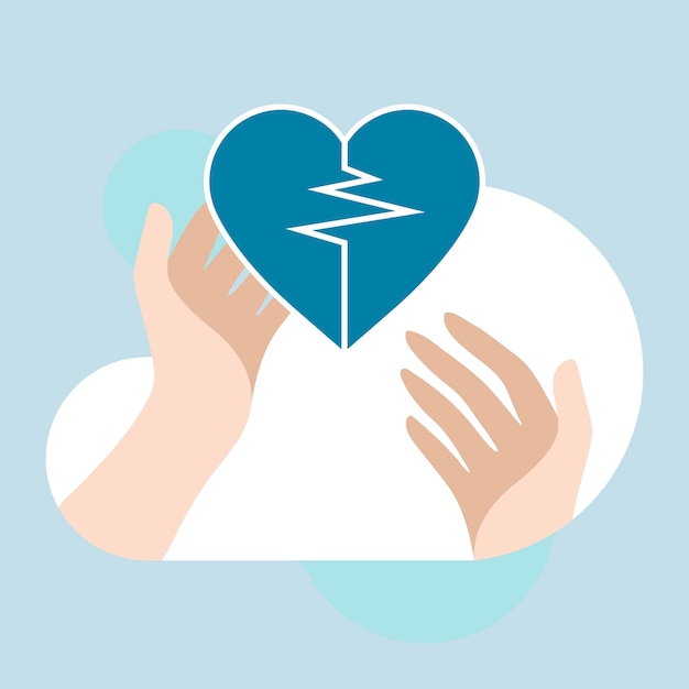 Free Vector hands supporting heart problem disease campaign vector