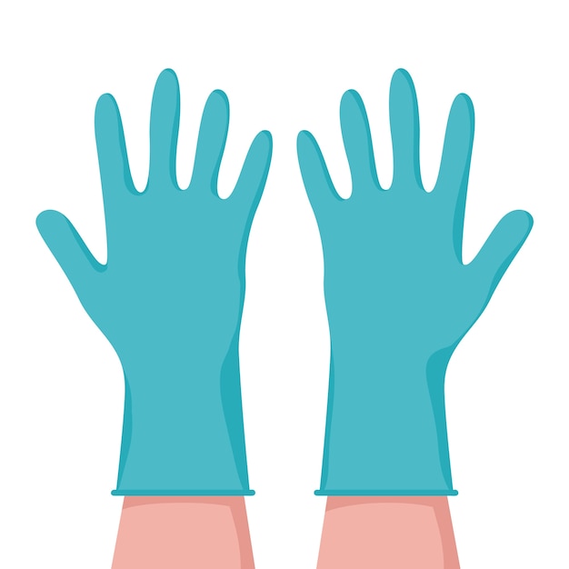 Free Vector hands wearing protective gloves concept