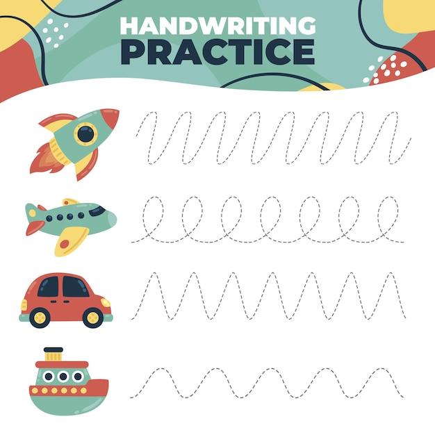 Free vector handwriting practice for kids