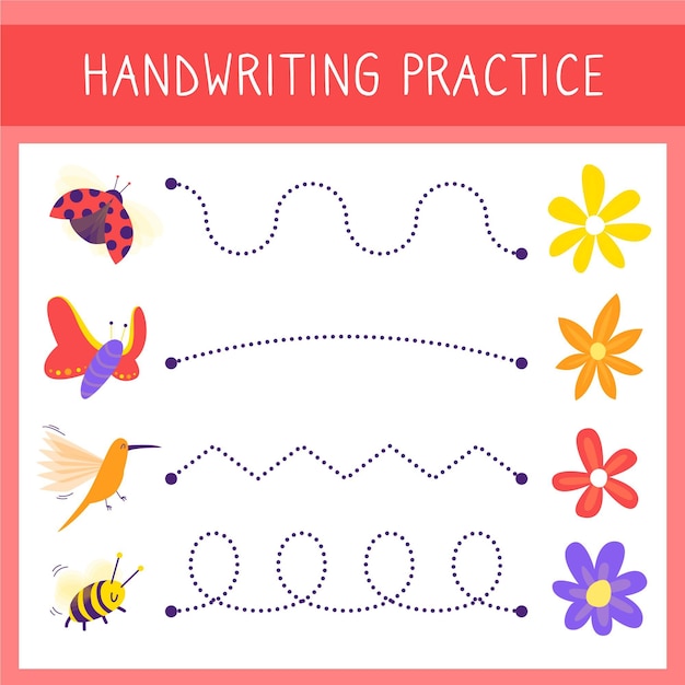 Free Vector handwriting practice template