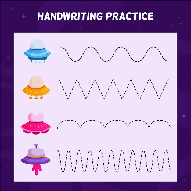 Free vector handwriting practice worksheet for kids