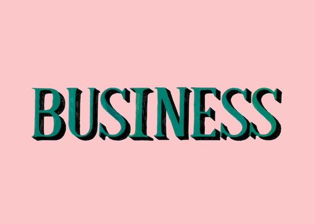 Handwritten style of Business typography