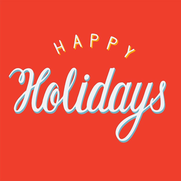 Handwritten style Happy Holidays typography