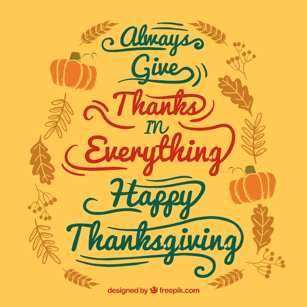 Free vector handwritten thanksgiving card