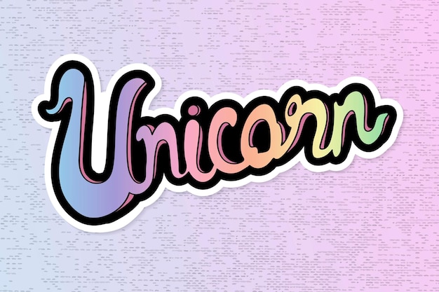 Free Vector handwritten unicorn illustration sticker