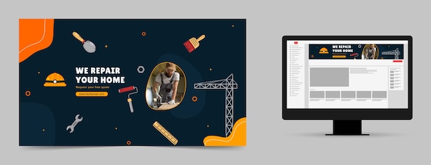 Free Vector handyman template design