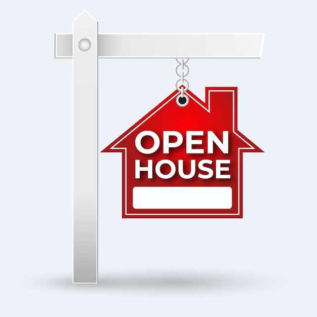 Hanged  open house sign