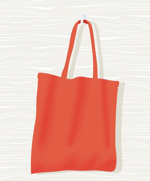 Free Vector hanging fabric bag realistic icon