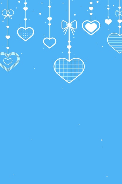 Free vector hanging hearts blue background vector