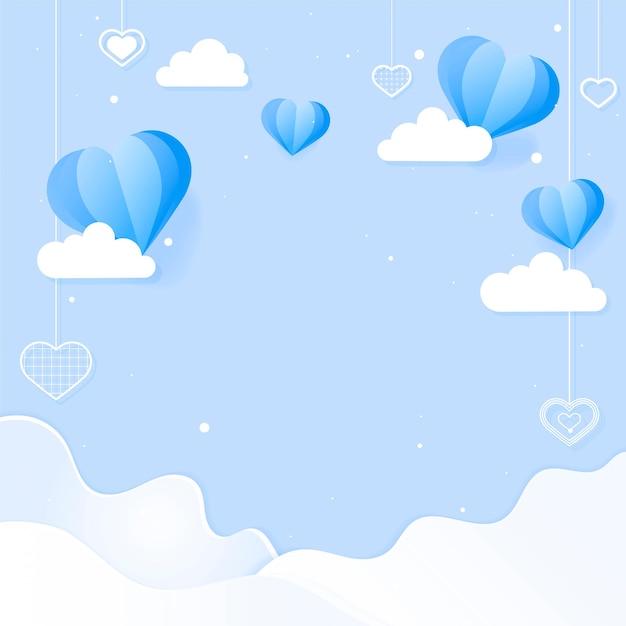 Hanging hearts and clouds