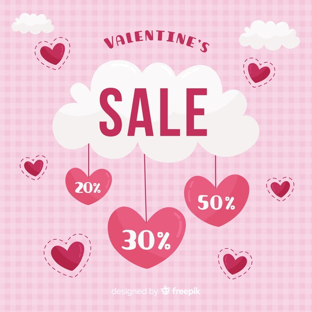 Hanging hearts valentine sale background