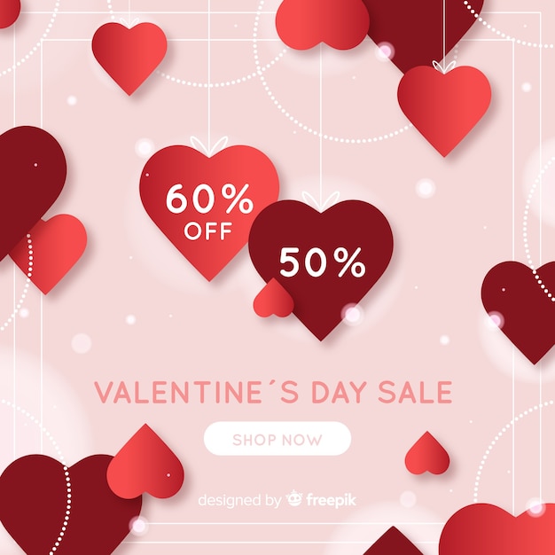 Hanging hearts valentine sale background