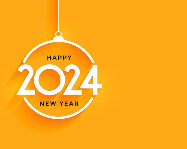 hanging style 2024 new year greeting card design vector