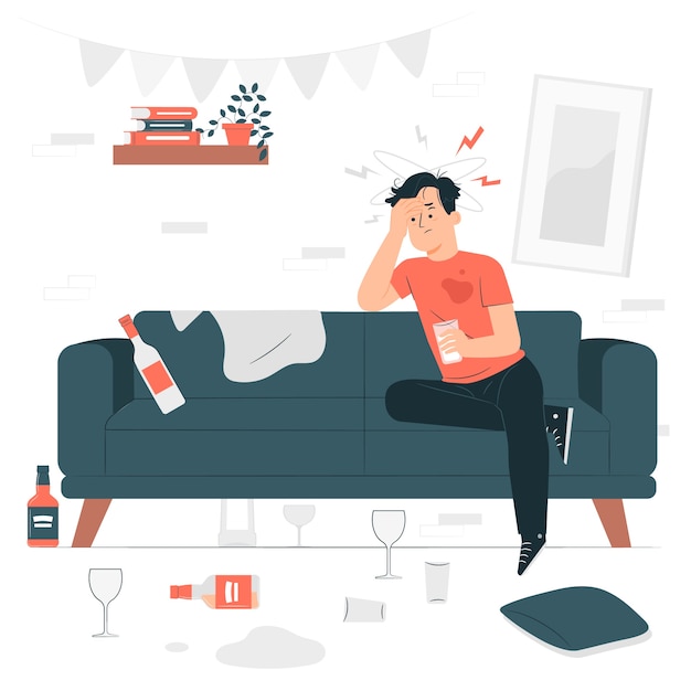 Free Vector hangover concept illustration