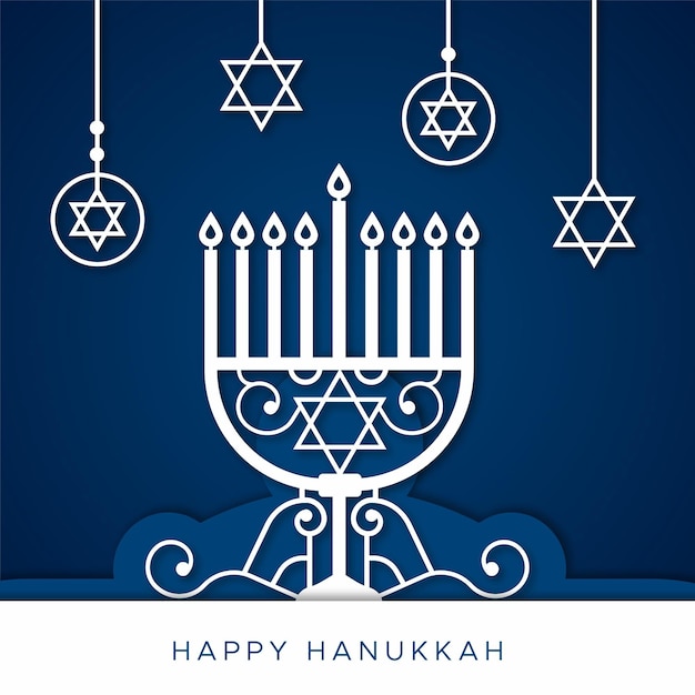 Hanukkah concept in paper style