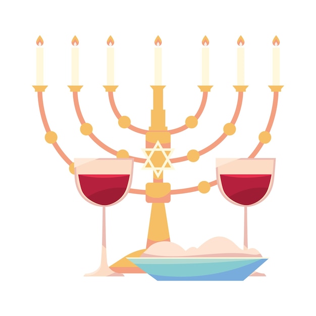 Free Vector hanukkah festive celebration