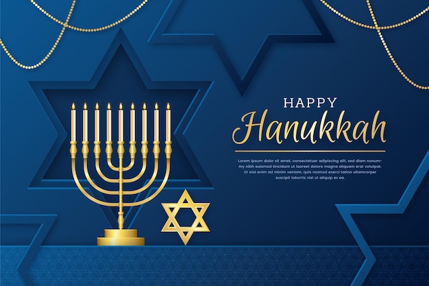 Free vector hanukkah illustration in paper style background