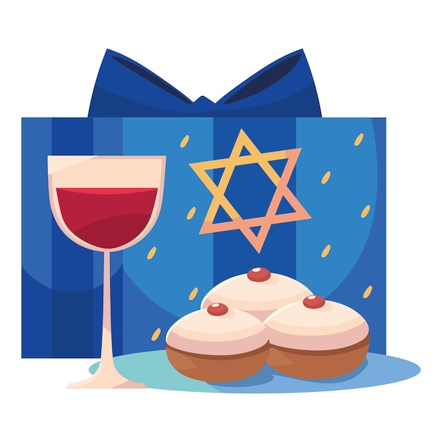 Free Vector hanukkah jewish celebration