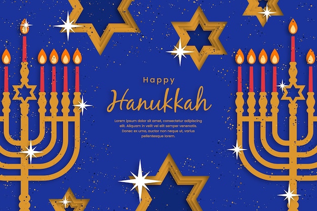 Hanukkah in paper style