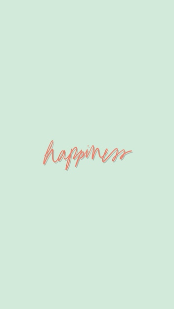 Free Vector happiness on a green background mobile wallpaper vector